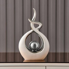 CESTATIVO Ceramic Statue, Modern Abstract Sculpture, Home Decoration, Table Decoration for Living Room, Bedroom, Dining Room, Office