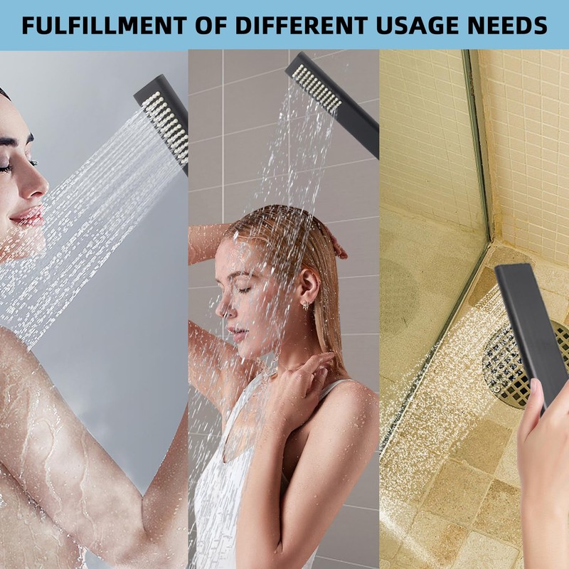 Backnets Solid Brass Handheld Shower Head Arc Design High Pressure