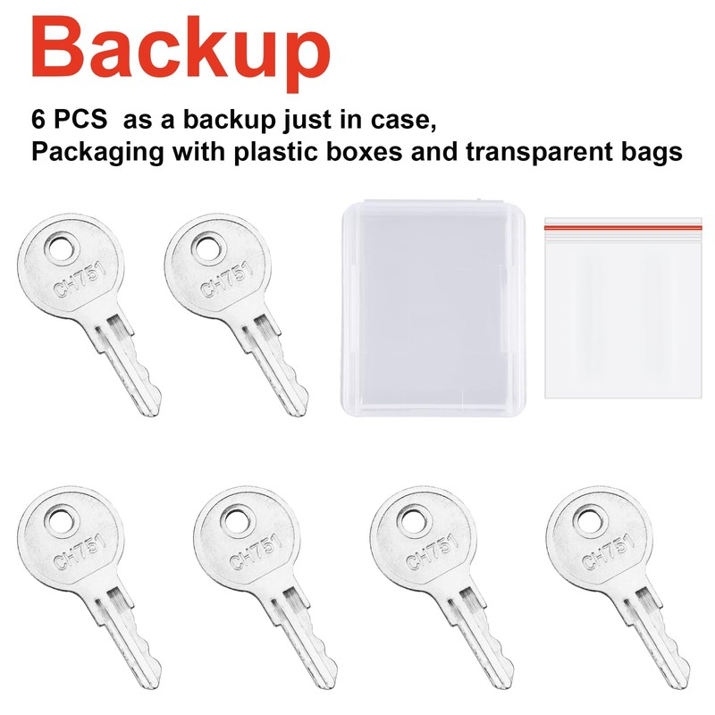 6 Pcs CH751 Key, Siasky Universal CH751 Replacement Keys, RV