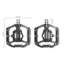CXWXC Bicycle Pedals - Two Sides MTB Flat Pedals with 3 Sealed Bearings, 9/16 Inch Aluminium Alloy, Non-Slip, Wide Platform, Click Pedals for MTB or Road Bike - Lightweight and Durable