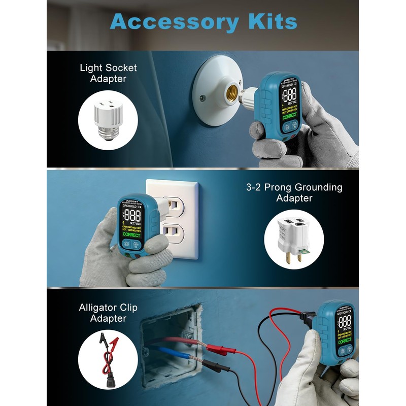 DURFICST Circuit Breaker Finder Tool with Electrical GFCI Outlet Tester,