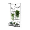kinbor Outdoor Plant Stand with Trellis - Heavy Duty Metal
