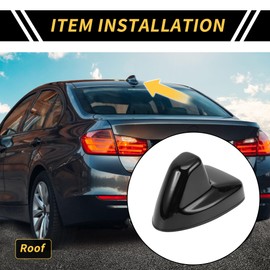 REPAIROCK 1 Pc Shark Fin Shape Roof Antenna Cover Trims for Toyota Tundra 2014-2021 Roof Aerial Base Cover Trim ABS Black