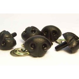 Sassy Bears 15mm Black Animal Safety Noses (10 noses) for Bears Dolls Puppets Crafts