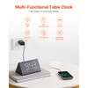 VEVOR Digital Alarm Clock, Wooden Desk Clock with Dual Alarm,