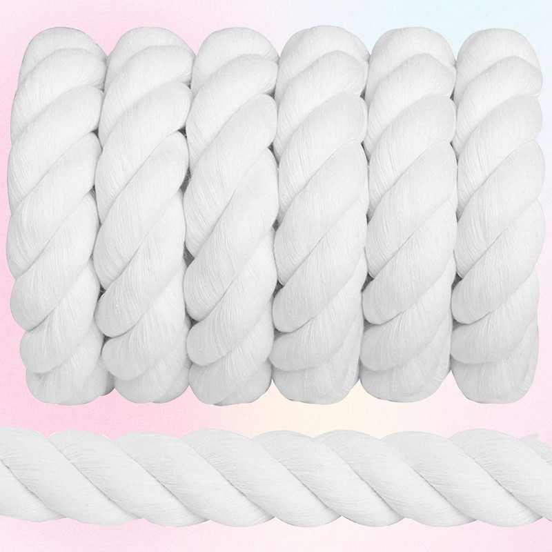 5M 20mm Thick Cotton Rope for DIY Crafts, Wall Hangings,