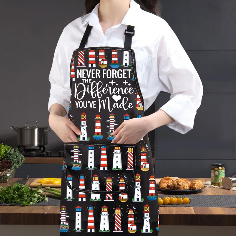 MYSOMY Lighthouse Kitchen Apron Lighthouse Lover Gift Sailor Themed Apron