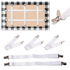 MUNSKT Tablecloth Clips Hidden Strap 5 Pack, Adjustable Elasticity Picnic Table Cloth Holder Clip Bed Sheet Clips Indoor Outdoor for Thick Tables Bench Cover Party Restaurant Camping RV Essential