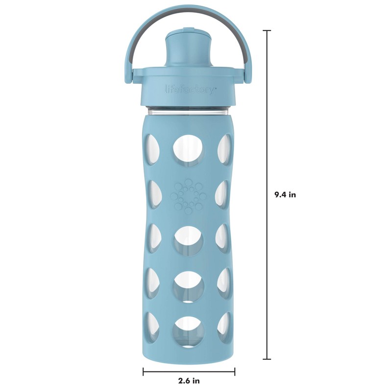 Lifefactory 16-Ounce Glass Water Bottle with Active Flip Cap and