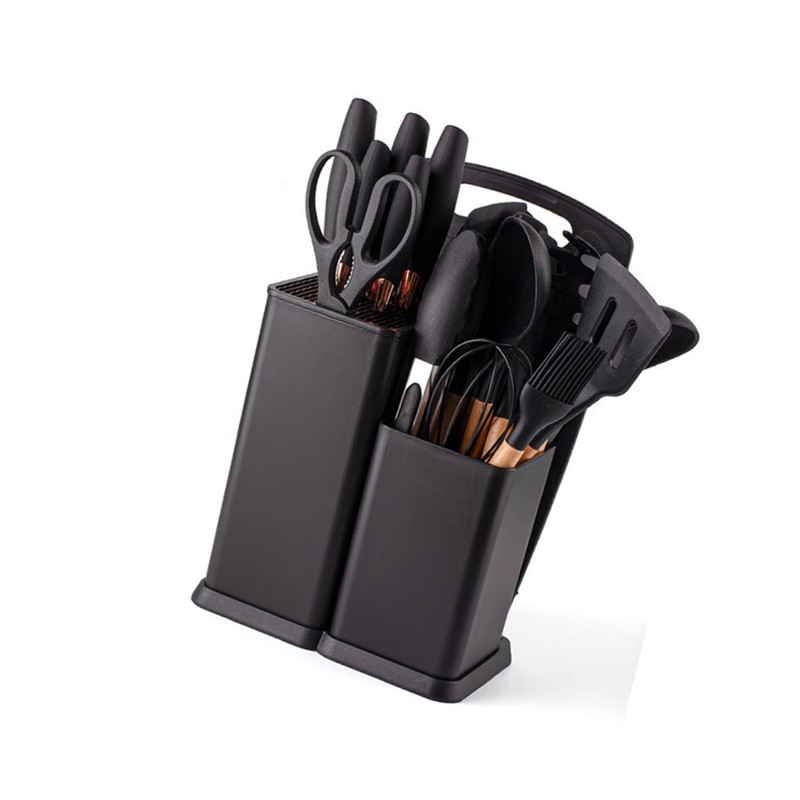 19 Pcs Kitchen Utensils Set Wood Handle Silicone Cooking Utensils