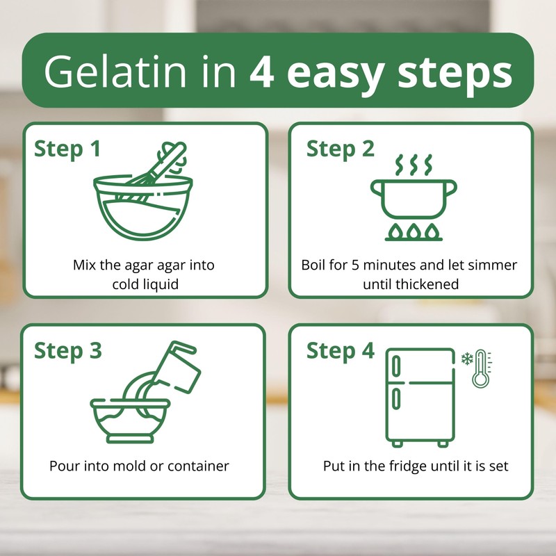 Easy Yummy Agar Agar Powder (250 g), Vegan Gelatin Powder,