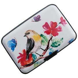 BOHONG Aluminum Credit Card Holder Mini Credit Card Wallet Business Cards Holer RFID Blocking Slim Metal Hard Case for Women Men-Flag