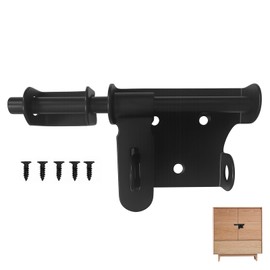 6 Inch Heavy Duty Garden Gate Latch for Wooden Gates, Garden Gate Bolt Lock for Wooden Gates, Latches & Bolts, Stainless Steel Bright Black Door Bolts Locks, Durable Door Latch Bolt for Security