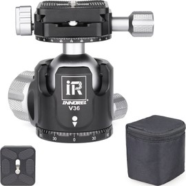 INNOREL Free Head Ball Head, Microtremor, V Series, Low Center of Gravity, Load Capacity Up to 44.1 lbs (20 kg), Ball Head Diameter 1.4 inches (36 mm), Reinforced CNC Aluminum Alloy, Tripod, Monopod,