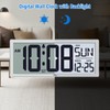 WallarGe Backlight Digital Wall Clock Battery Operated - with Temperature