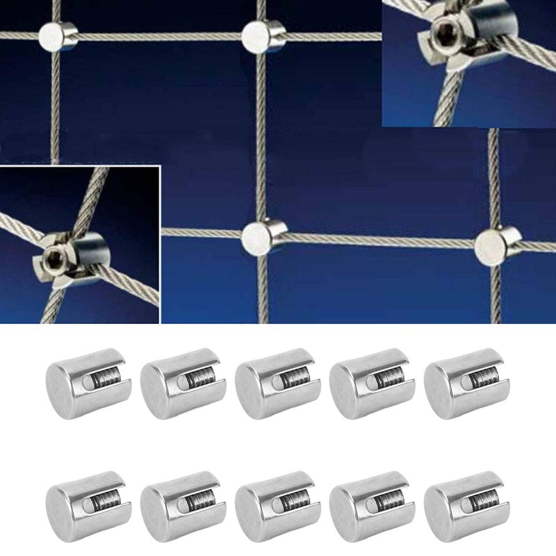 10Pcs Cross Cable Clamps 316 Stainless Steel Railing Wire Rope