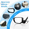 Black Left Driver Side Mirror Replacement For Honda Civic 2016-2021