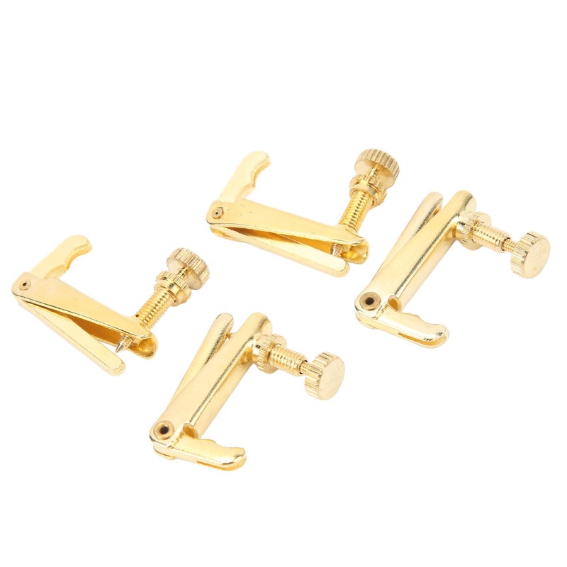4PCS Violin Fine Tuner Golden Metal Wear Resistant String Fine