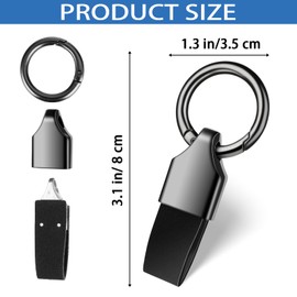 2 PCS Car Keyring Clips Leather Key Rings Fob Keychain Clip, Universal Small Keyring Holder Zinc Alloy Buckle Keychain, Multifunctional Keychain Ring Holder for Men Woman