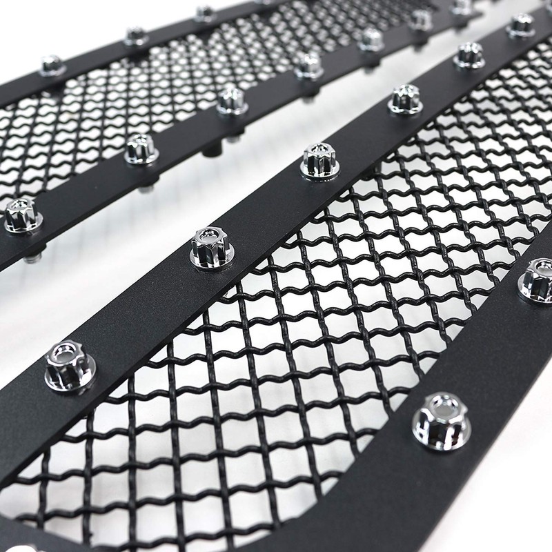 Spec-D Tuning Rivet Style Mesh Black Upper Main Grille Inserts