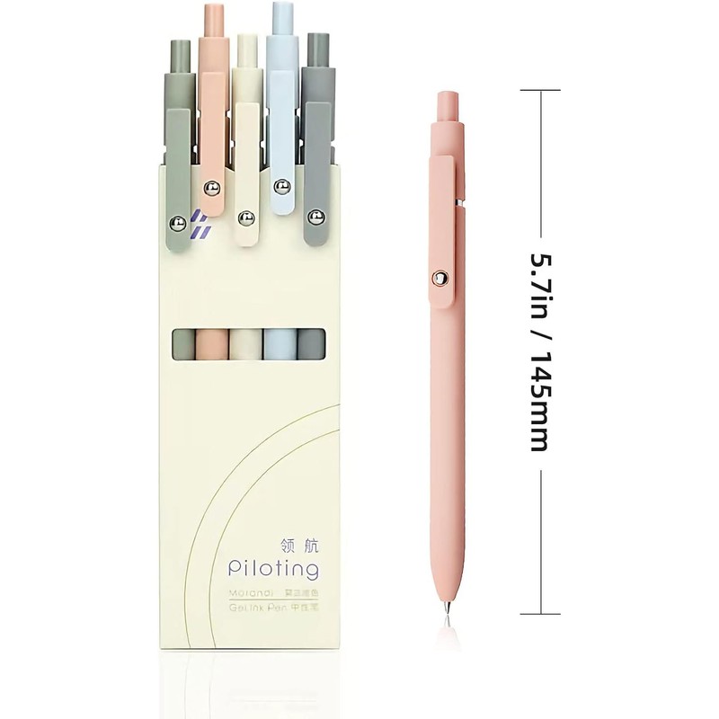 KAPASKI Gel Pens, 5 Pcs 0.5mm Japanese Black Ink Pens