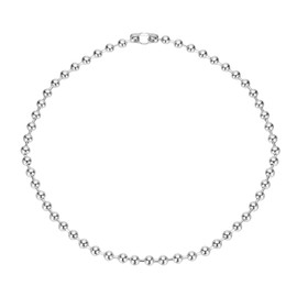 PATIKIL Silver-tone Beaded Chain Necklace, Titanium Steel 6mm Bead Ball Chain Necklace Y2K Punk Necklace for Women and Men Jewelry Gift, 27.56 Inch Length