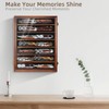 ASmileIndeep Pocket Knife Display Case 7 Rows Lockable Wooden Knife