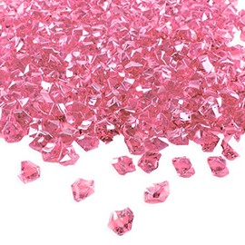 Super Z Outlet Acrylic Color Ice Rock Crystals Treasure Gems for Table Scatters, Vase Fillers, Event, Wedding, Arts & Crafts, Birthday Decoration Favor - 190 Pieces - Pink