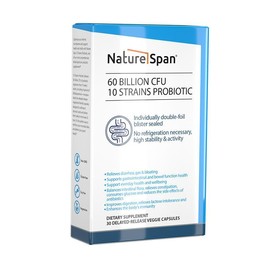 Naturespan 60 BILLION CFU10 STRAINS PROBIOTIC，Supports gut health and addresses abdominal bloating| Suitable for both men and women，30 Capsules