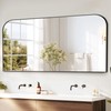 Bathroom Vanity Mirror,30" x 55" Black Metal Framed Wall Mirror