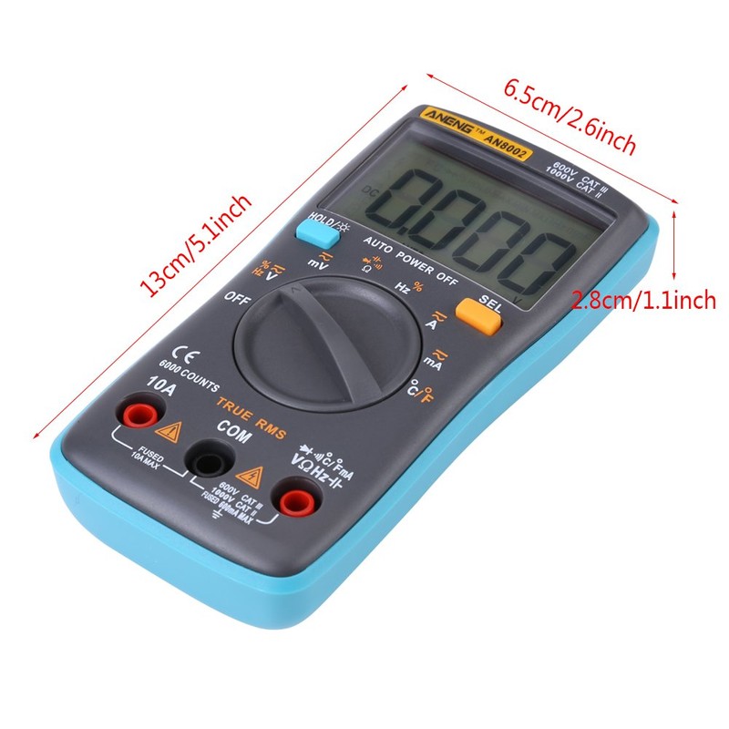 ANENG Digital Multimeter, AN8002 Multimeter with Automatic Range Selection AC/DC