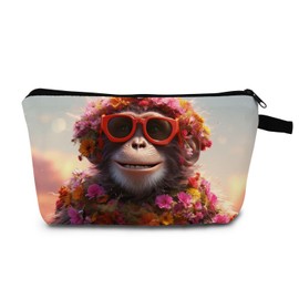 MoCaliduccious Monkey Makeup Bag Travel Portable Cosmetic Pouch Toiletry Organizer Storage Bag Zipper Pouch For Women Organizer Toiletries Bag for Travel