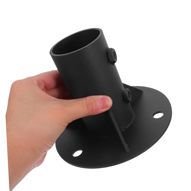 Operitacx Heavy-duty Black Fence Flange Metal Post 52mm Base Inner