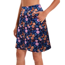 Jhsnjnr Women's Golf Skorts with Pockets Knee Length Elasticated Waist Active Athletic Tennis Skirt