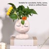 Face Flower Pot with 3 Shovels Drainage Hole Design Resin