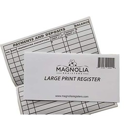 10 Pack Large Print Low Vision Checkbook Registers, 3" x 6", Check Registers for Personal Checkbooks