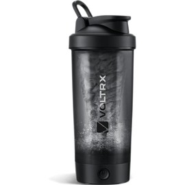 VOLTRX Protein Shaker Bottle, 24oz Merger USB C Rechargeable Electric Protein Shake Mixer, BPA Free, Multiple Colors, Shaker Cups Included - Color: Black