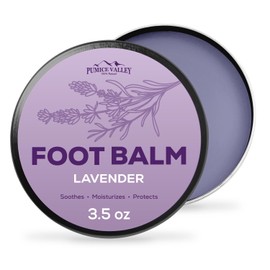 Pumice Valley Foot Balm Cream for Dry Cracked Heels and Feet - Natural Foot Moisturizer Balm for Calluses and Dry Feet Treatment - Lavender Foot Lotion 3.5 Oz