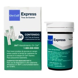 Tiras Reactivas Para Glucómetro On Call Express - Kit Con 50