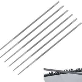 Pack of 6 Chainsaw Files, Round Files for Chainsaws, 4.8 mm, Hardened Steel Alloy Round Files for Repair and Sharpening Saw Chains, Lawnmower, Chainsaw Chain, Sharpening Tools