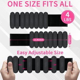 KOOOGEAR 2 PCS Adjustable Wrist Weights Ankle Weights Set for Exercise Walking Jogging Yoga Aerobics Pilates Dance Running Swimming Fitness Wristband Weight (Black 1 kg each)