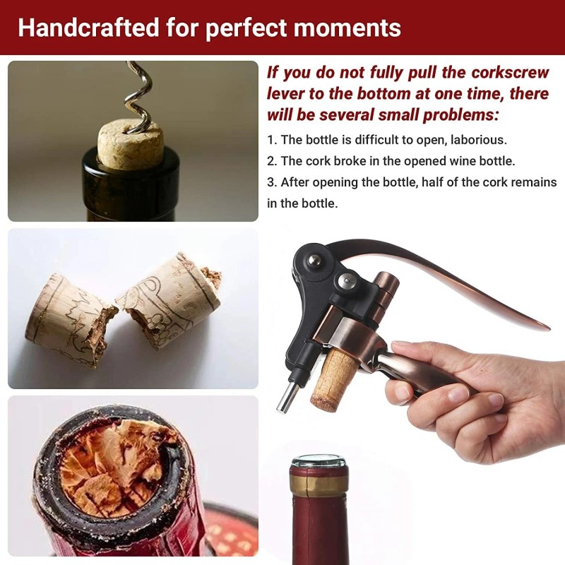 Holleringlan Elegant Stainless Steel Rabbit Wine Bottle Opener Corkscrew Foil