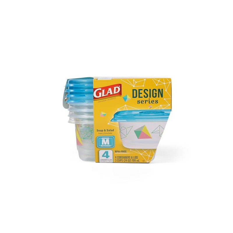 Glad GladWare Design Series - Contenedores de almacenamiento de alimentos