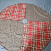 VHC Tree Skirt Plaid Tartan Flannel FeChristmas Reversable Red Grey