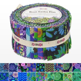Soimoi Jelly Roll Fabric Strips for Quilting, Precut Fabric for DIY, 40 Strip Assorted Bundle, Jelly Roll for Scrapbooking, Perfect Quilting for Sewing, Craft, Home Decor- Ocean Garden Bliss