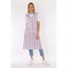 Schuerzenfabrik Button Gown Women's Mixed Fabric Checked Apron Sleeveless Cooking