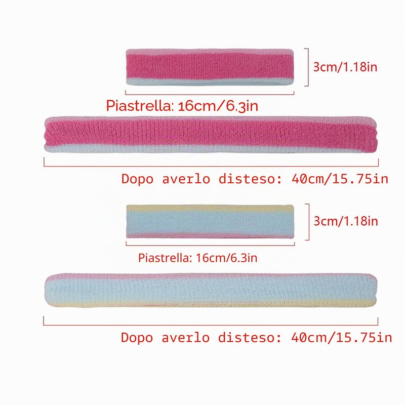 2 fasce per capelli sportivi per bambini, in cotone, per