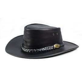 Jacaru Australia 1003 Swagman Hat, Black, Medium