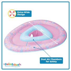 SwimSchool Lil’ Narwal Baby Pool Float - 6-24 Months - Infant Swim Float with Splash & Play Activity Center and Safety Seat - Pink