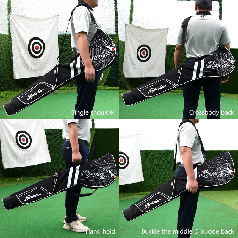 Black Porable Lightweight Waterproof 1cm Thick Padded Pencil Carry Golf